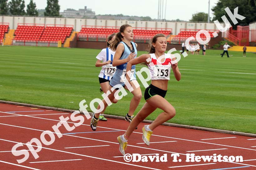Girls under-13s 200 metres at the Gateshead Tartan Games Open.